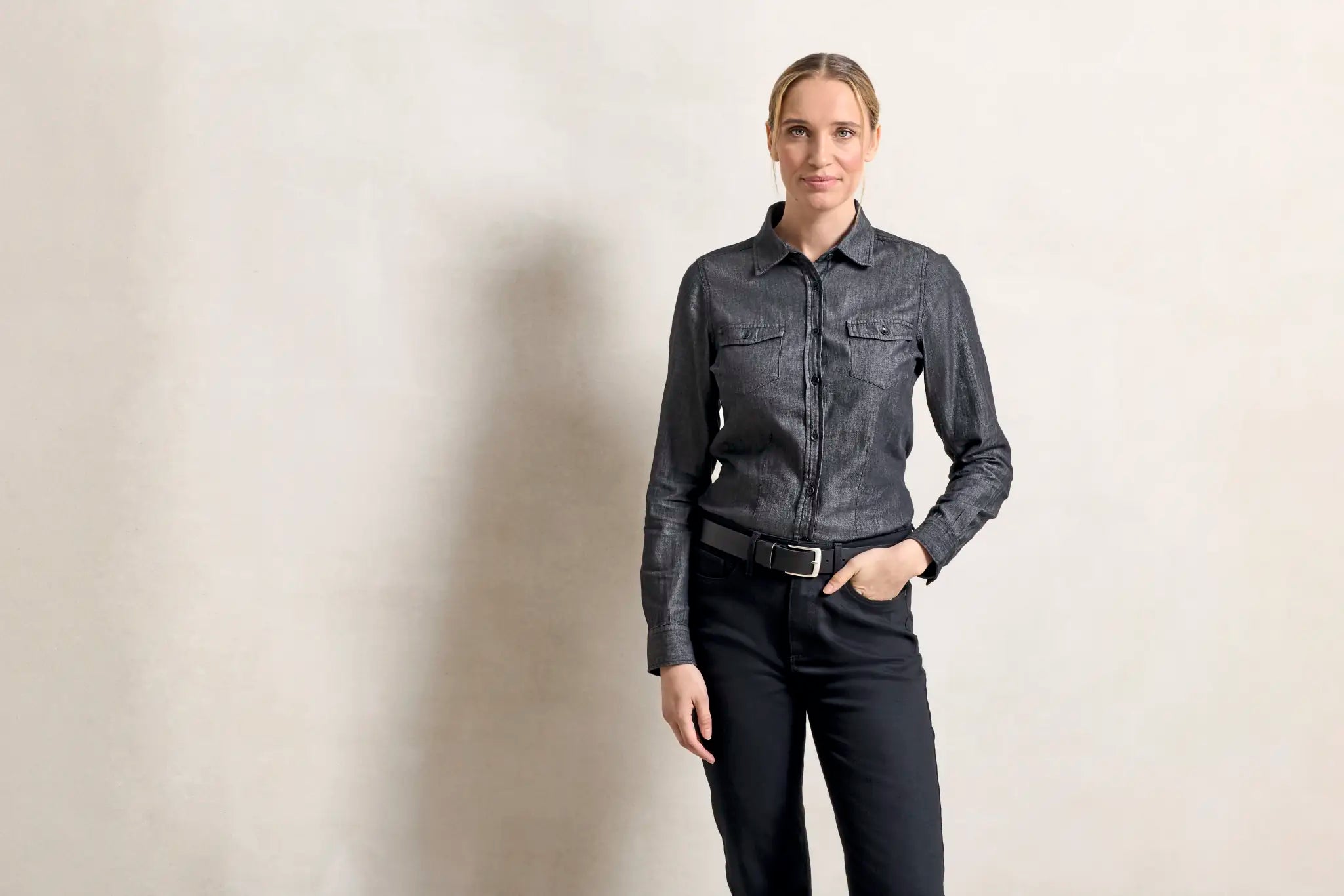 all-groups Women's Jeans Stitch Denim Shirt