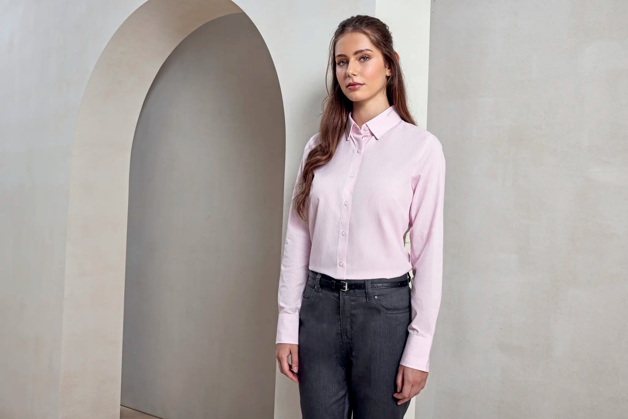 all-groups Women's Cotton Rich Oxford Stripes Shirt
