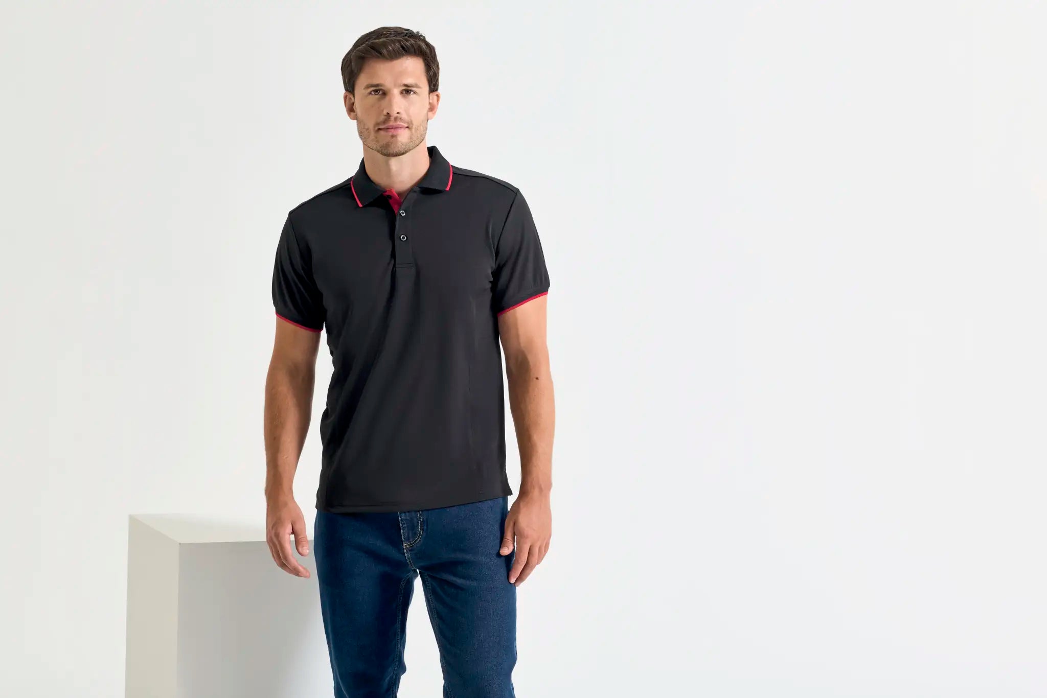 all-groups Men's Contrast Coolchecker Polo