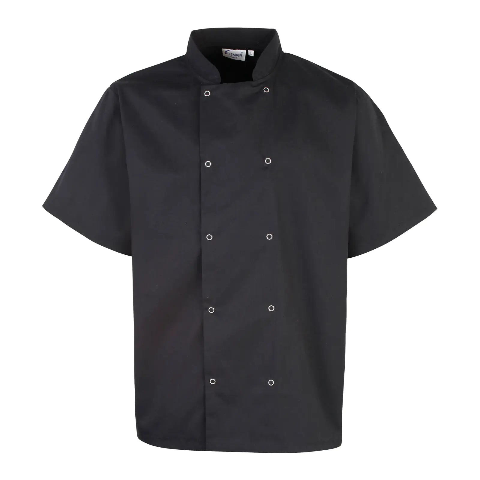 all-groups Men's Studded Front Short Sleeve Chef's Jacket