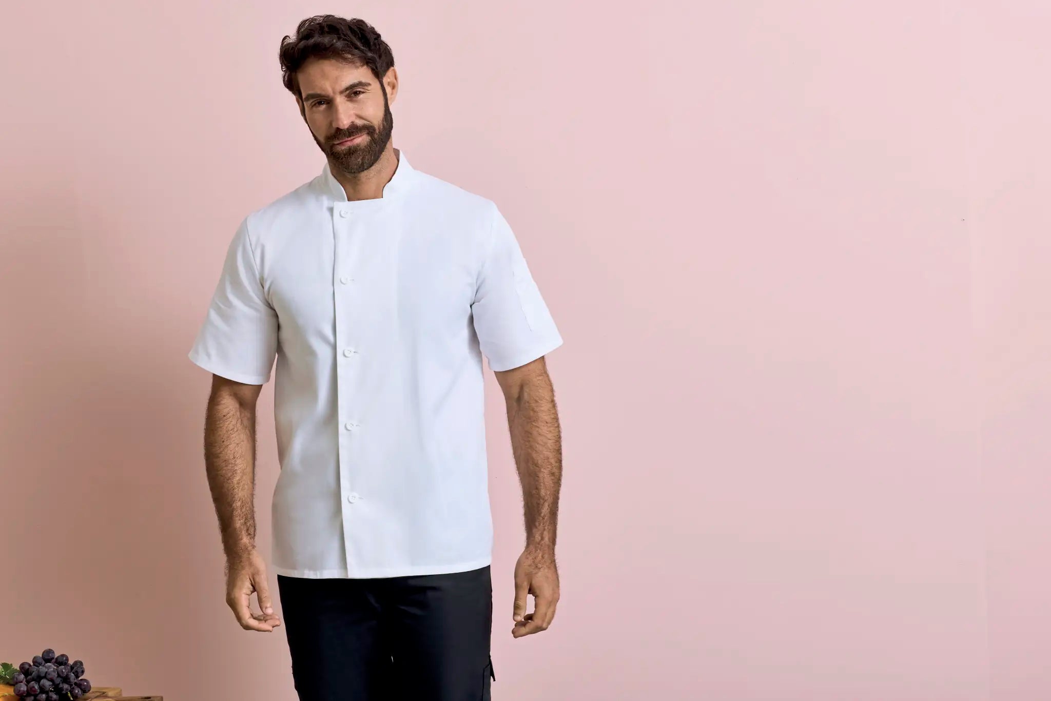 all-groups Men's Essential Short Sleeve Chef's Jacket