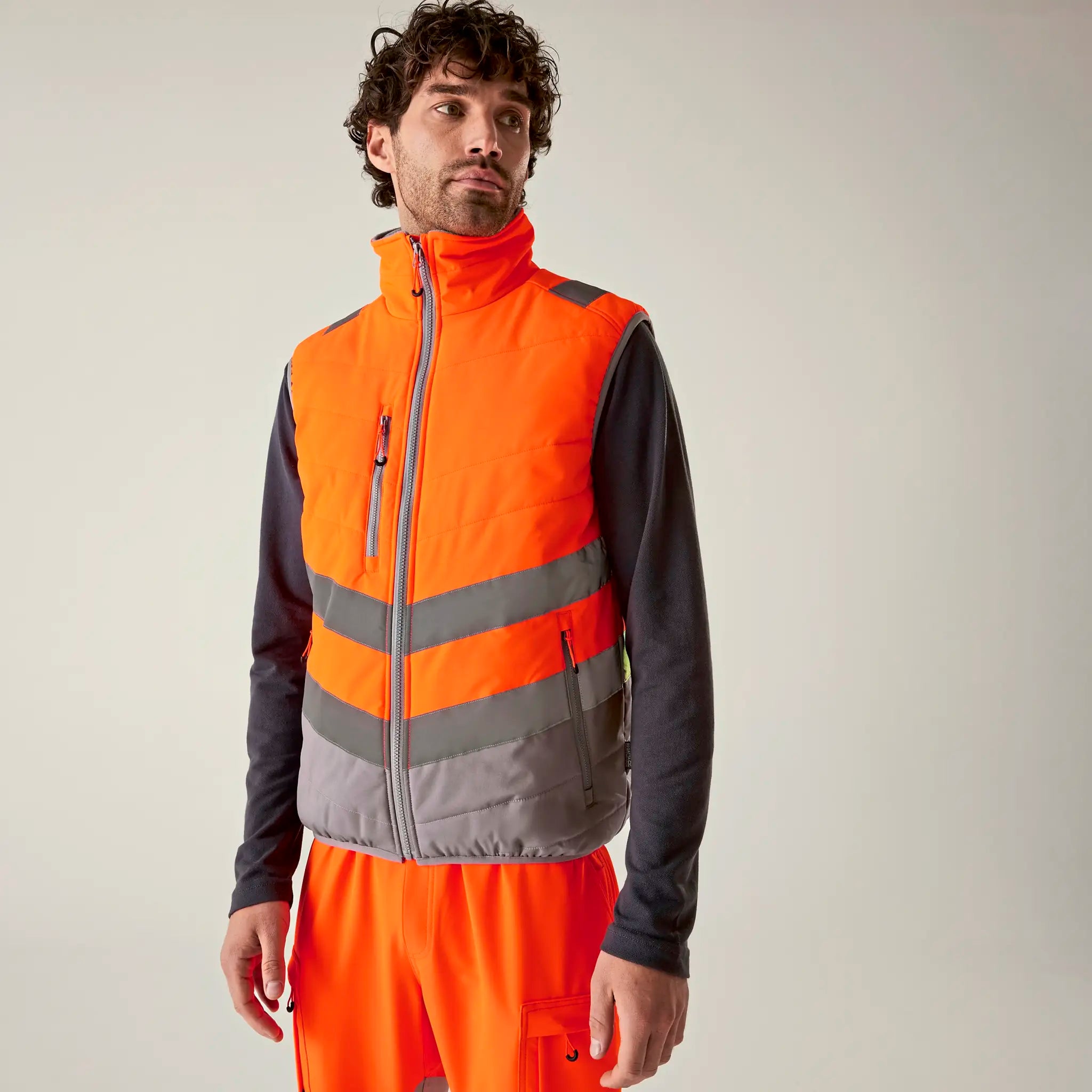 all-groups Men's Hi Vis 2 Tone Thermal Baffle Bodywarmer