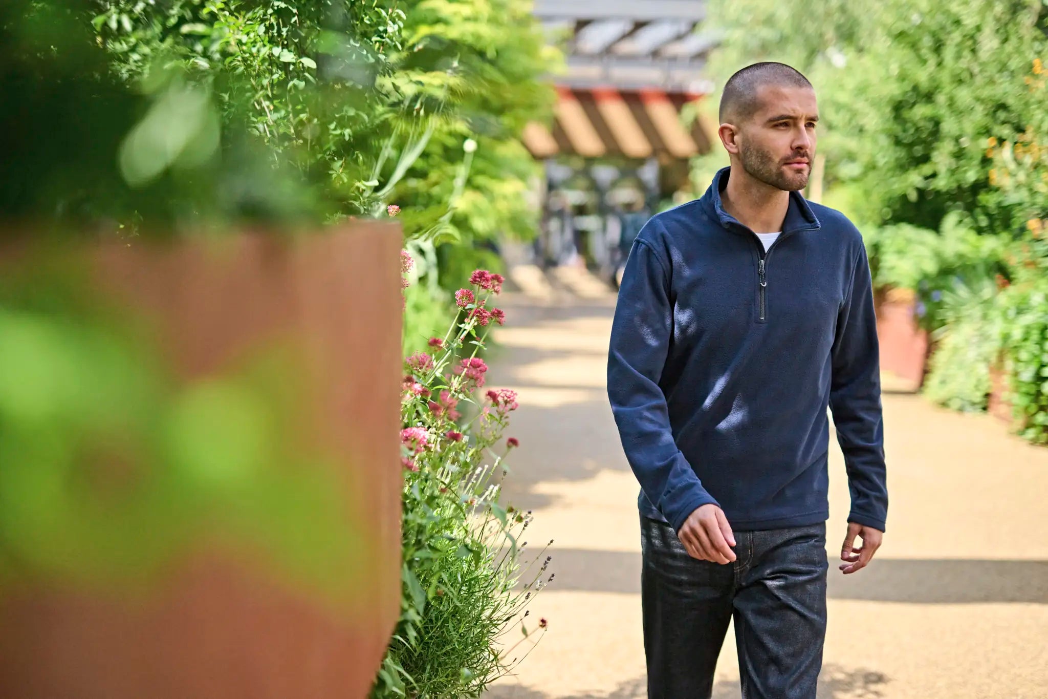 all-groups Men's Honestly Made Recycled Half Zip Fleece