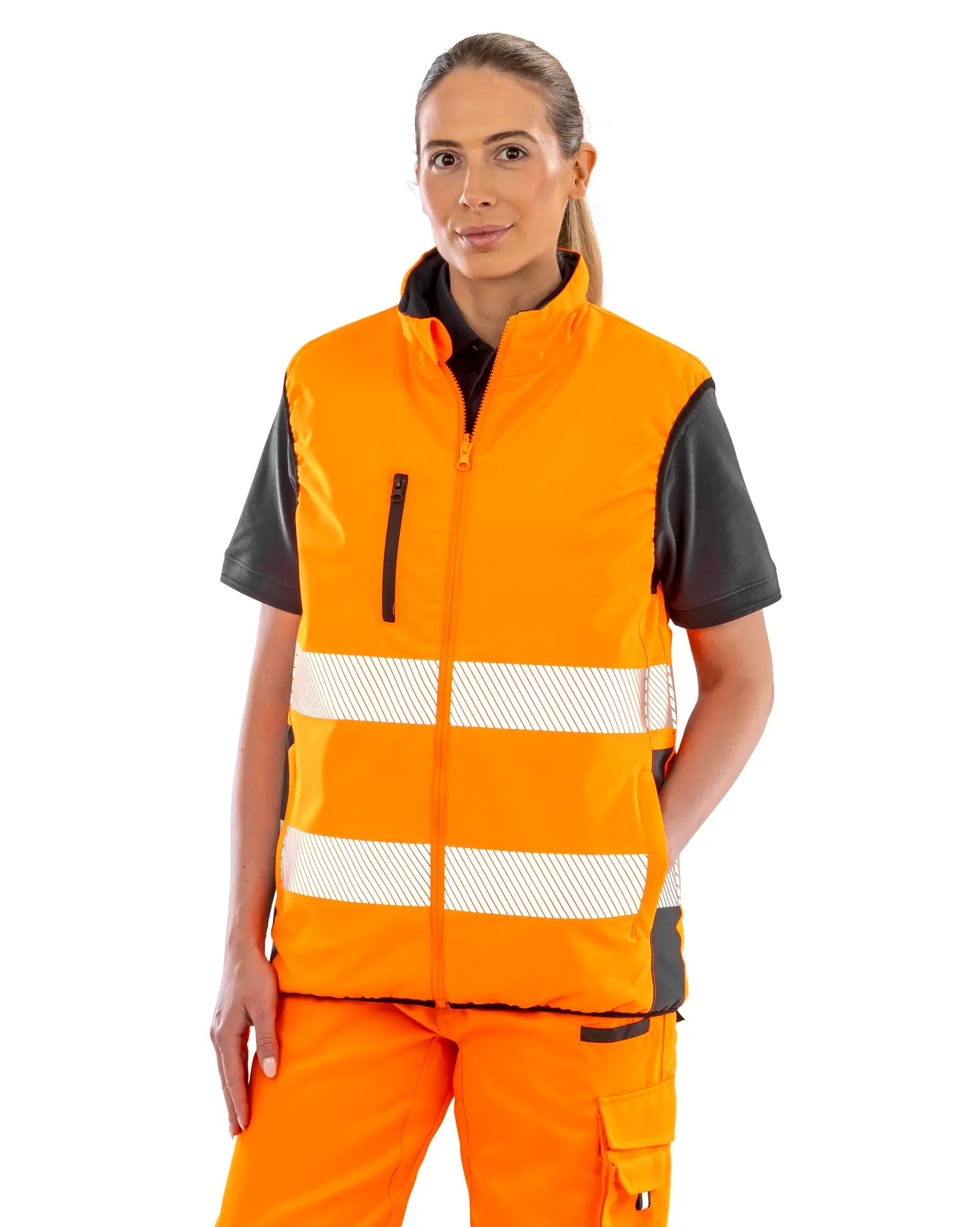 all-groups Men's Reversible Soft Padded Safety Gilet