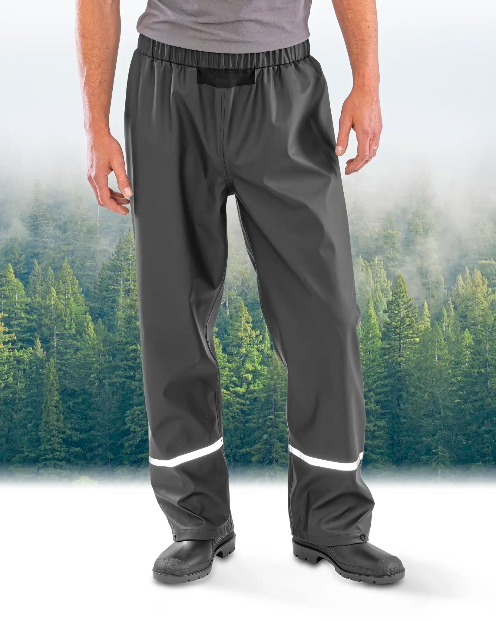 all-groups Men's Prism PU Waterproof Trouser with Reflective Bands Recycled Backing