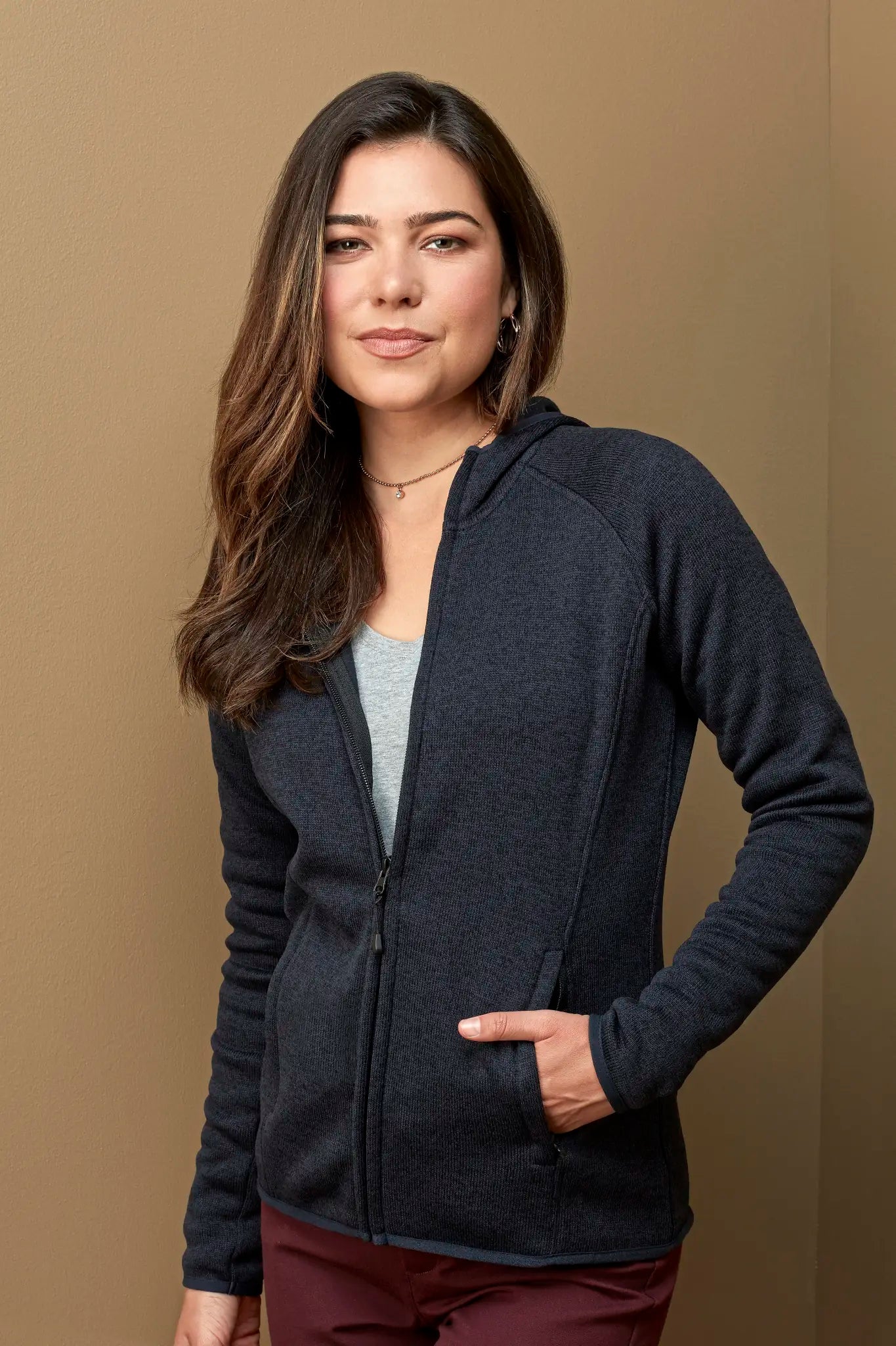 all-groups Women's Lux Hooded Knitfleece Jacket