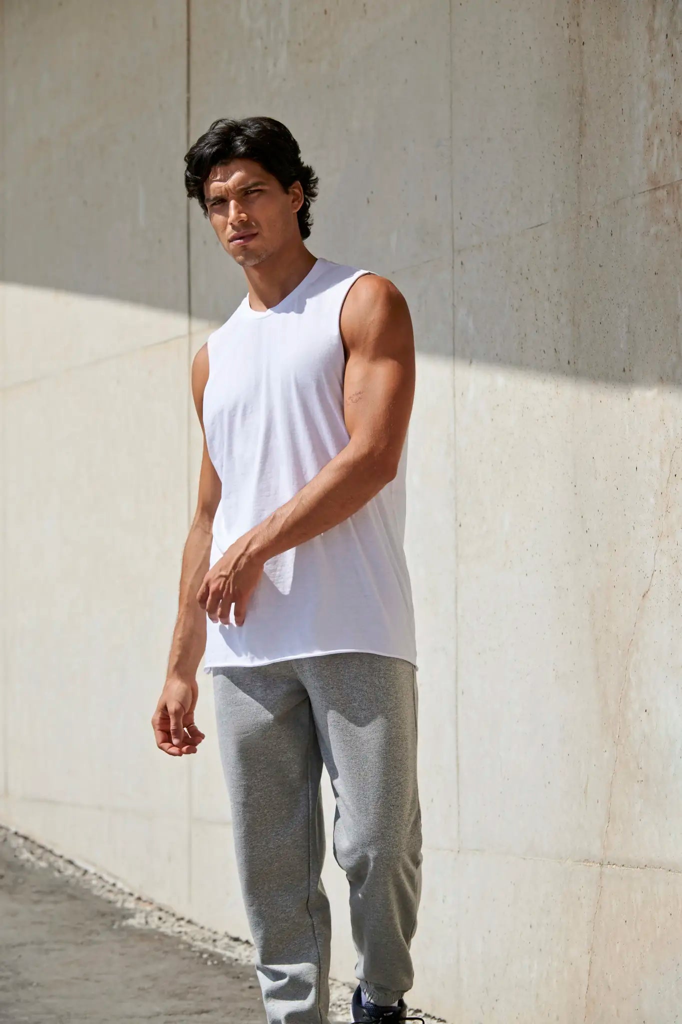 all-groups Men's High Neck Slash Armhole Vest