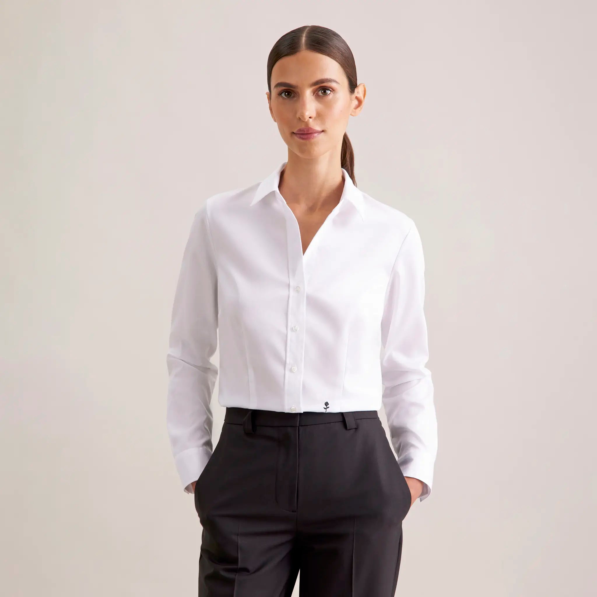 all-groups Women's Blouse Slim Fit Fine Twill Longsleeve