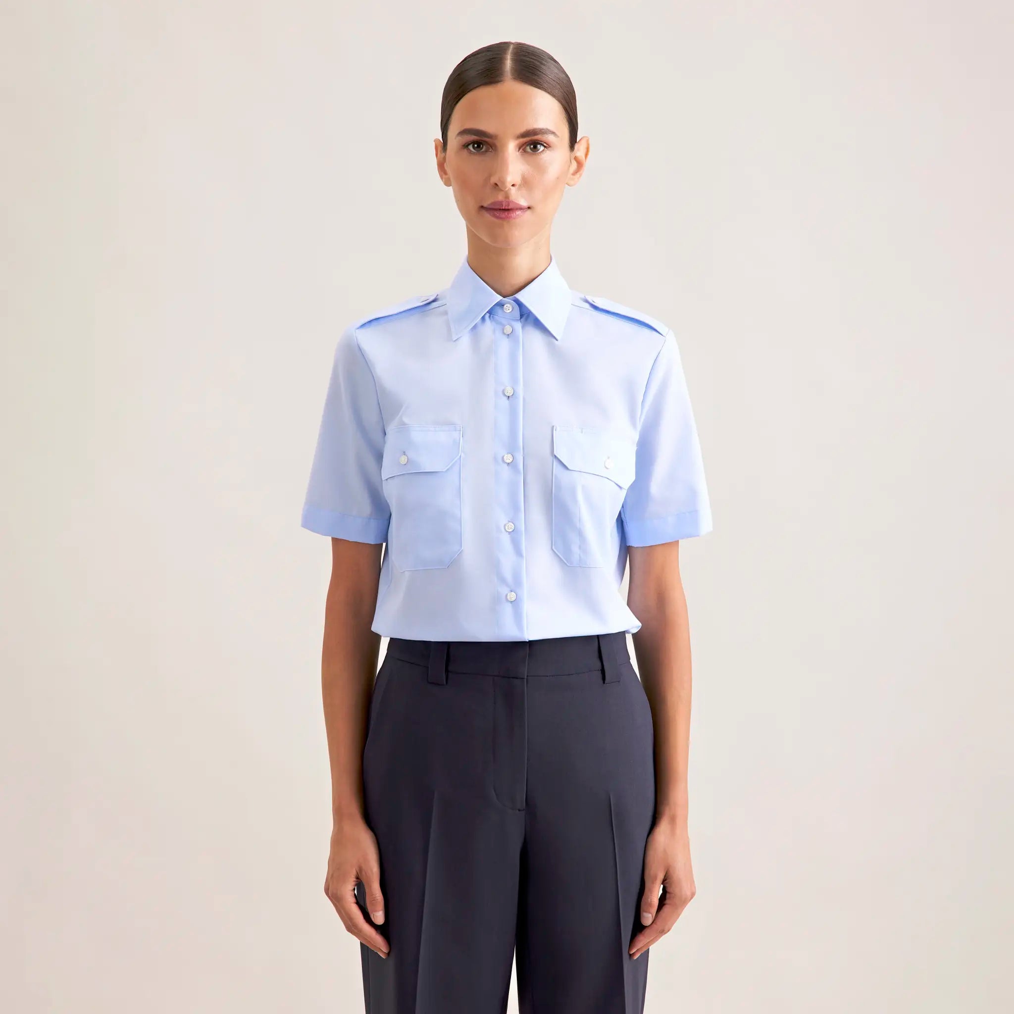 all-groups Women's Pilot Blouse Regular Fit Shortsleeve
