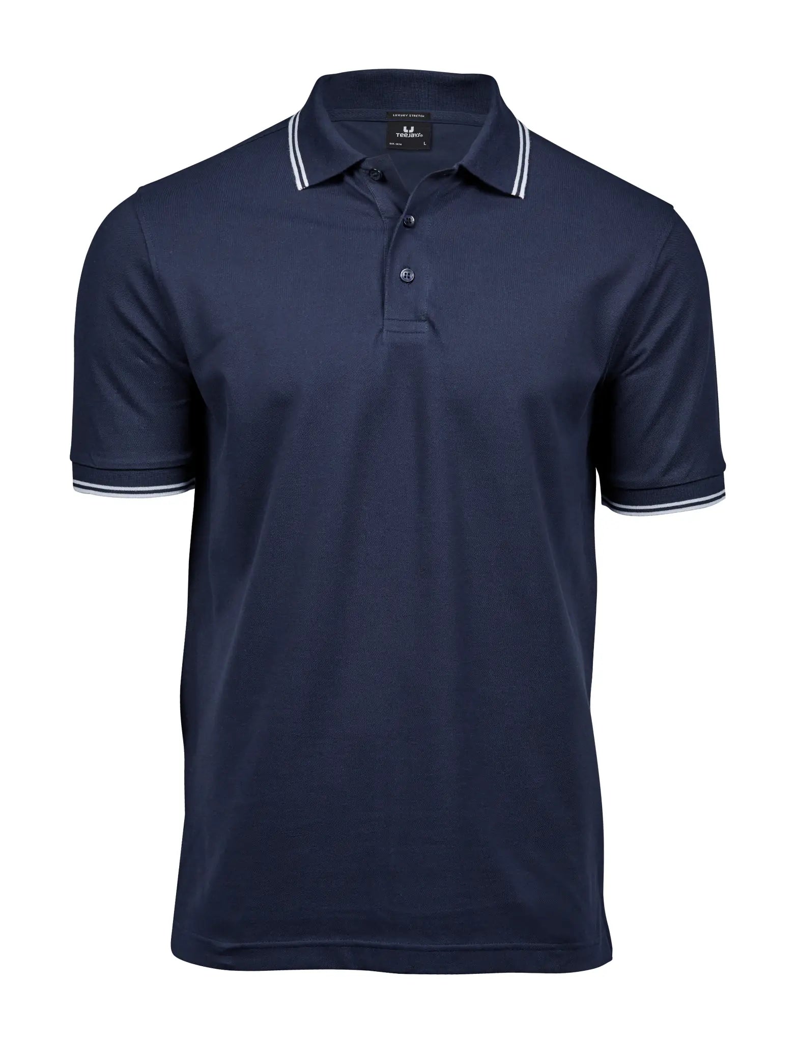 all-groups Men's Luxury Stripe Stretch Polo