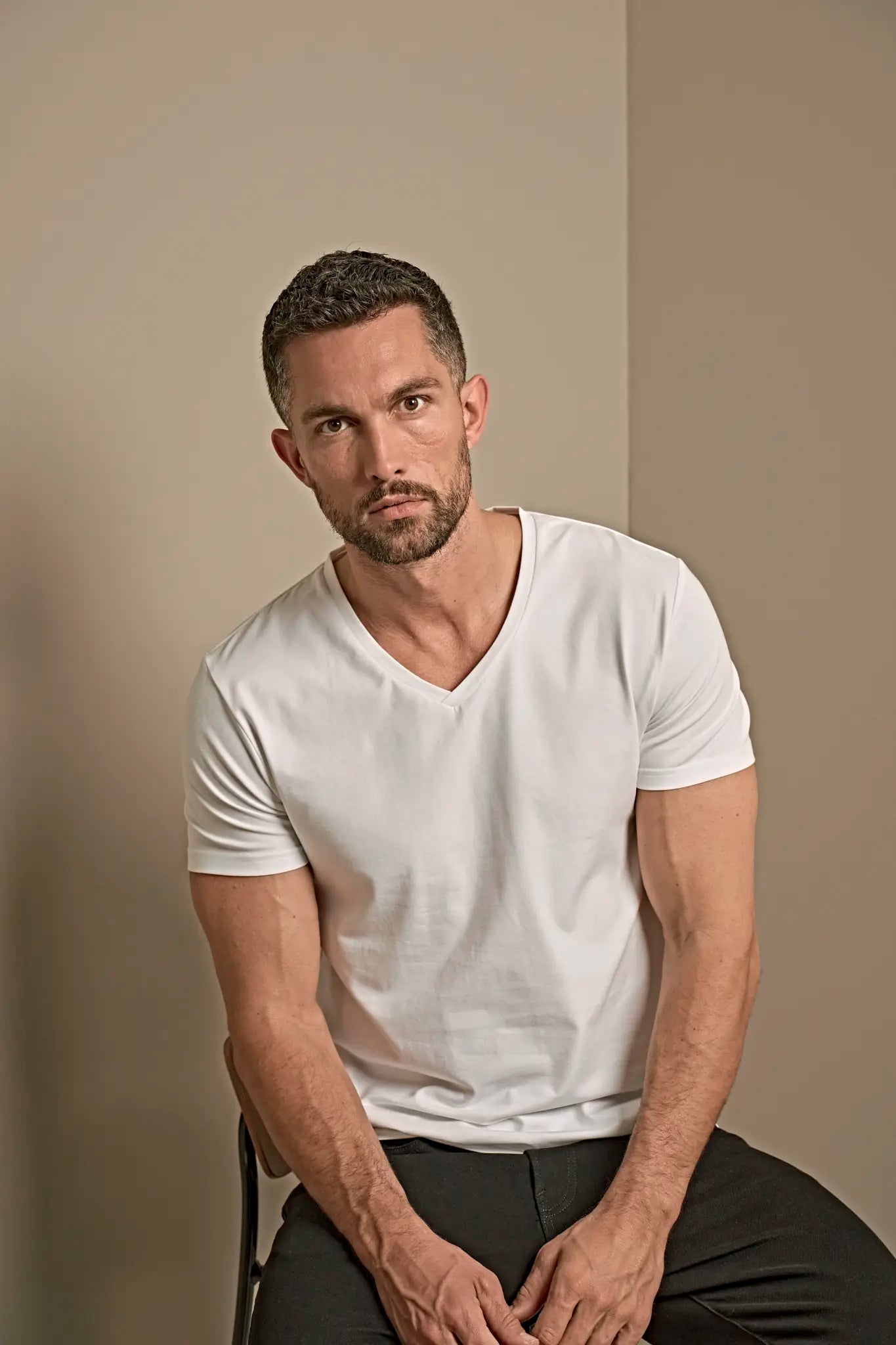 all-groups Men's Stretch V Neck T-Shirt