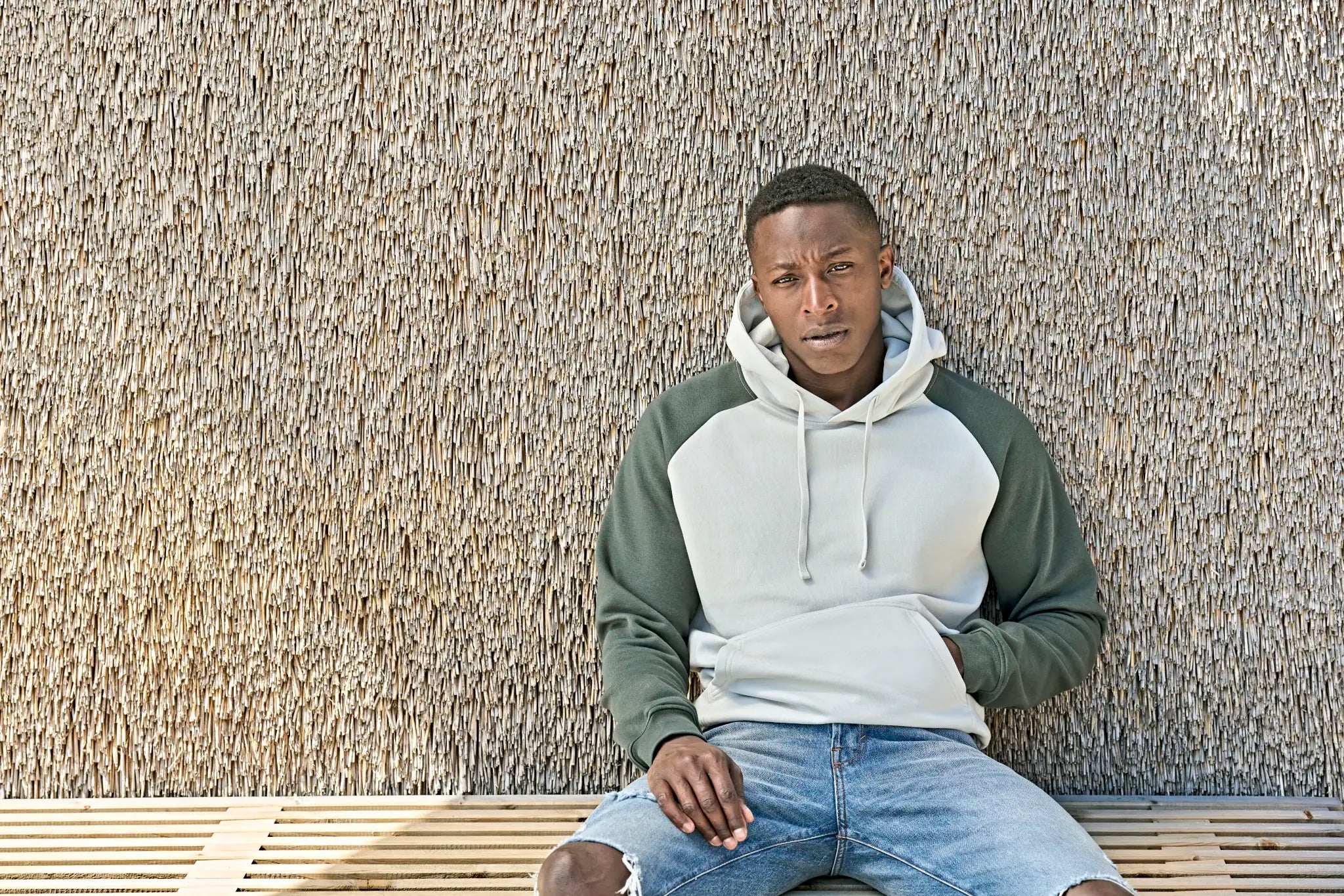 all-groups Men's UNLABELED Two Tone Hooded Sweatshirt
