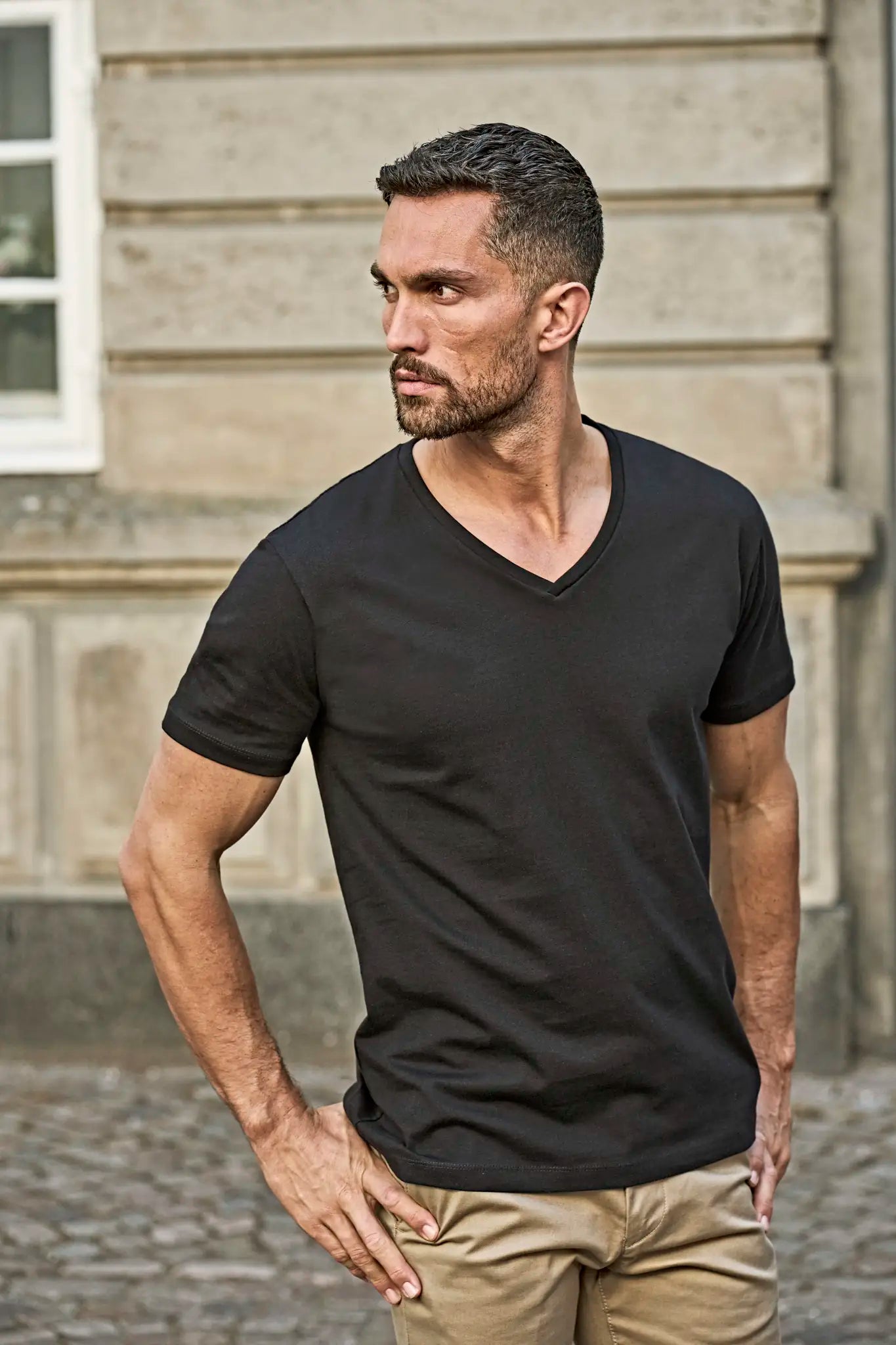 all-groups Men's Fashion V Neck Sof T-Shirt