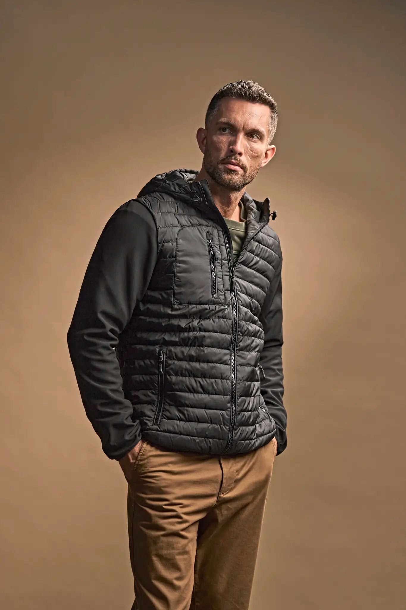 all-groups Men's Hooded Crossover Jacket