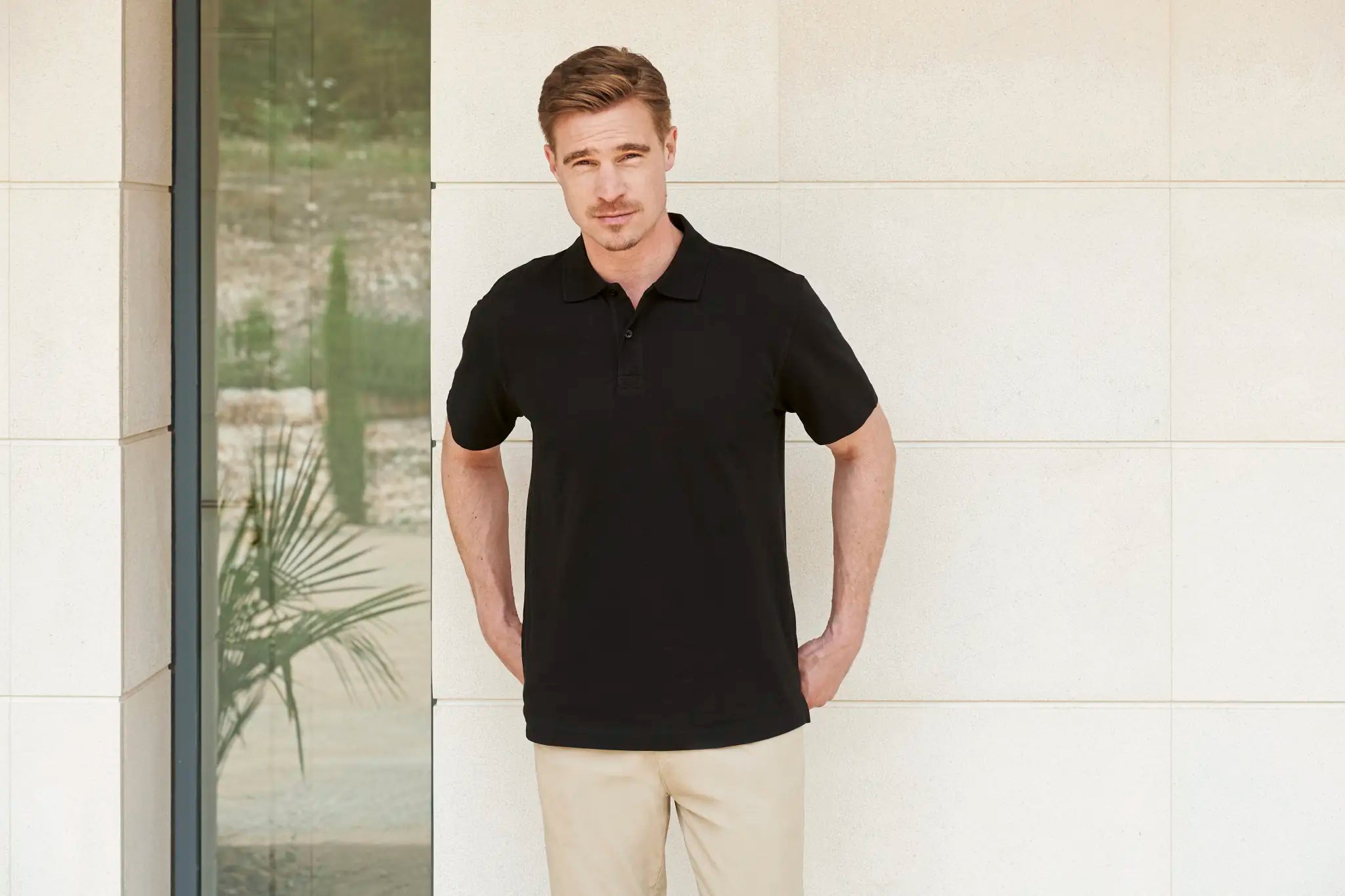 all-groups Men's Stretch Piqué Polo Shirt