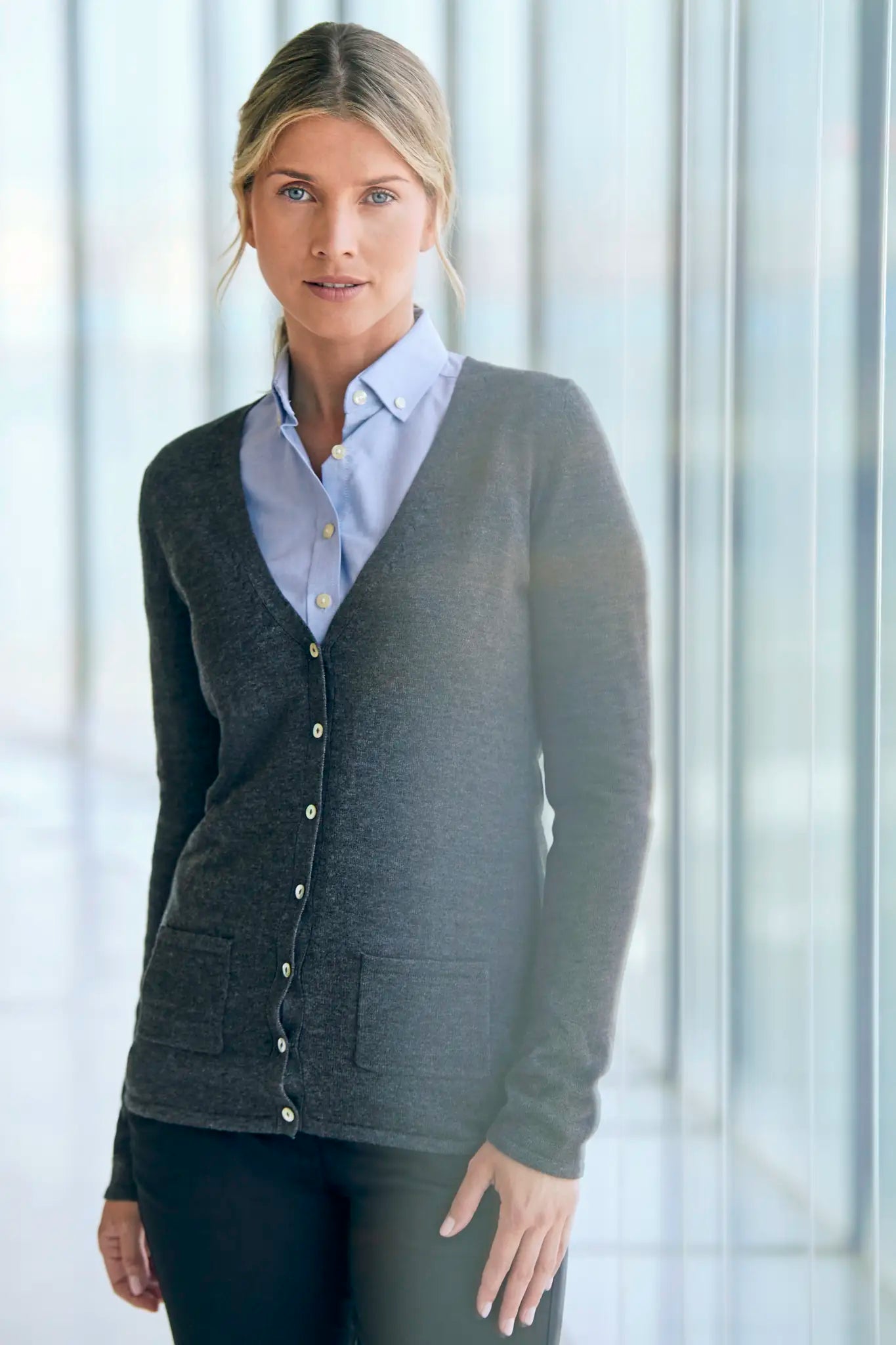 all-groups Women's Lightweight V Neck Cardigan