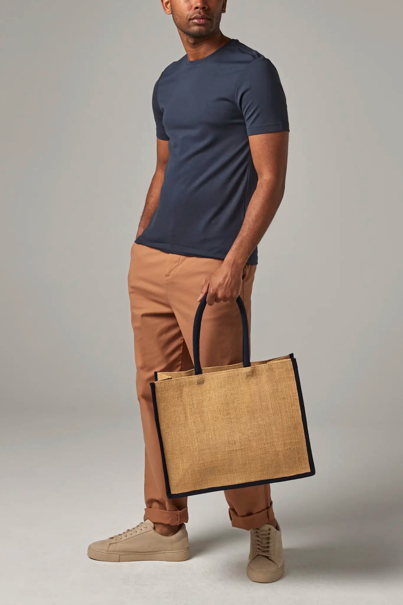 all-groups Natural Starched Jute Classic Shopper