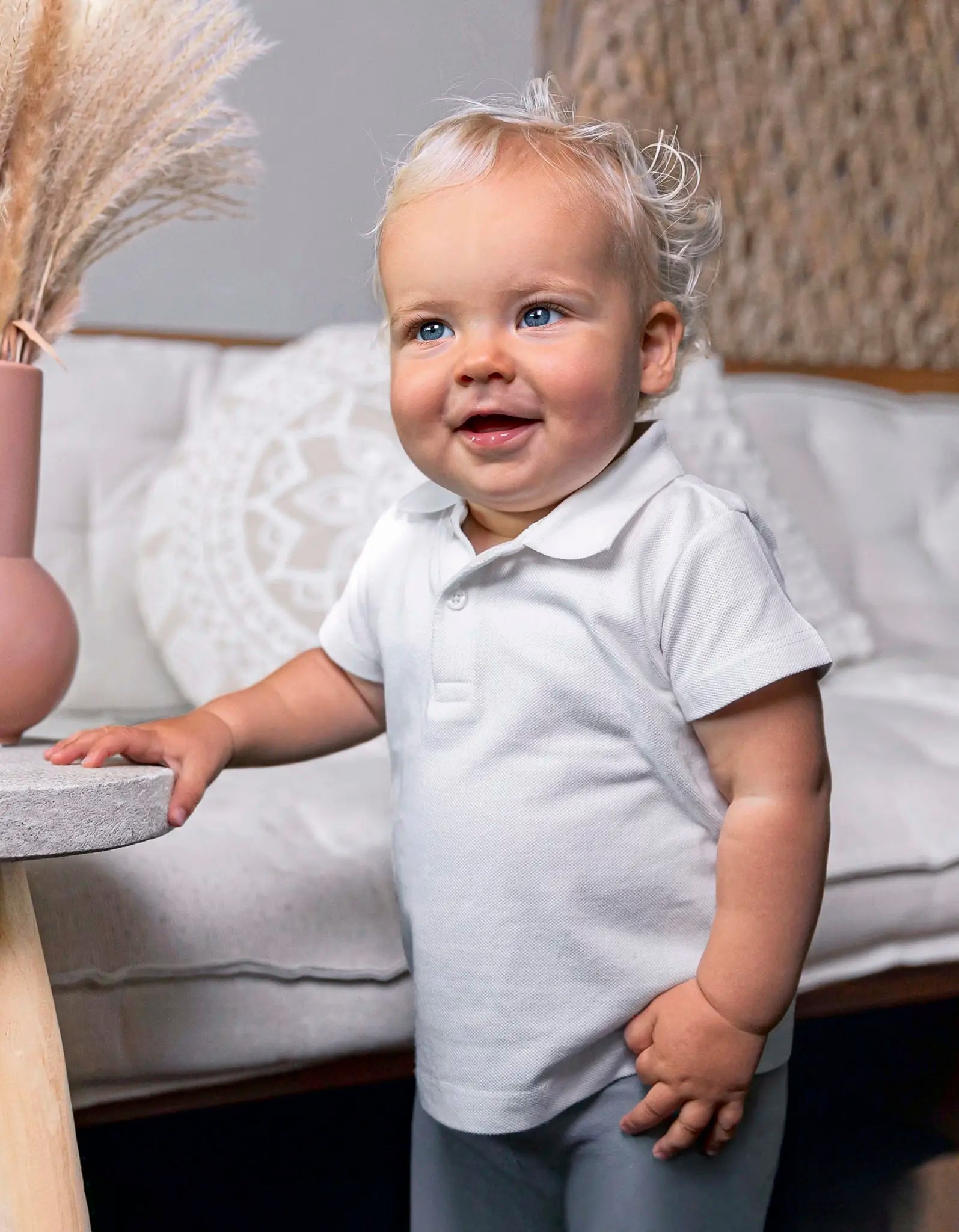 all-groups Kids' Organic Baby Polo Short Sleeve Teddy 01