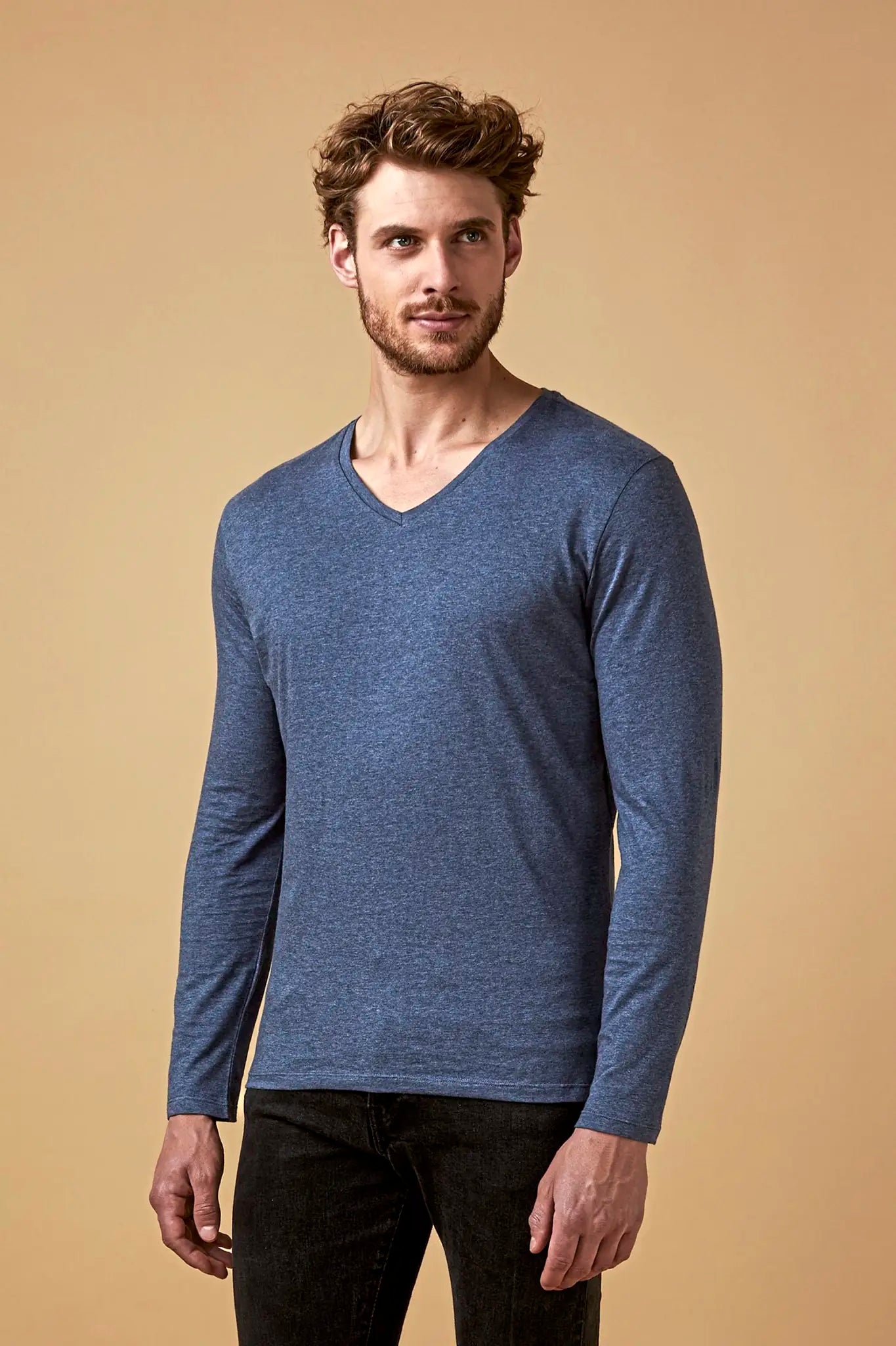 all-groups Men's V Neck T-Shirt Long Sleeve