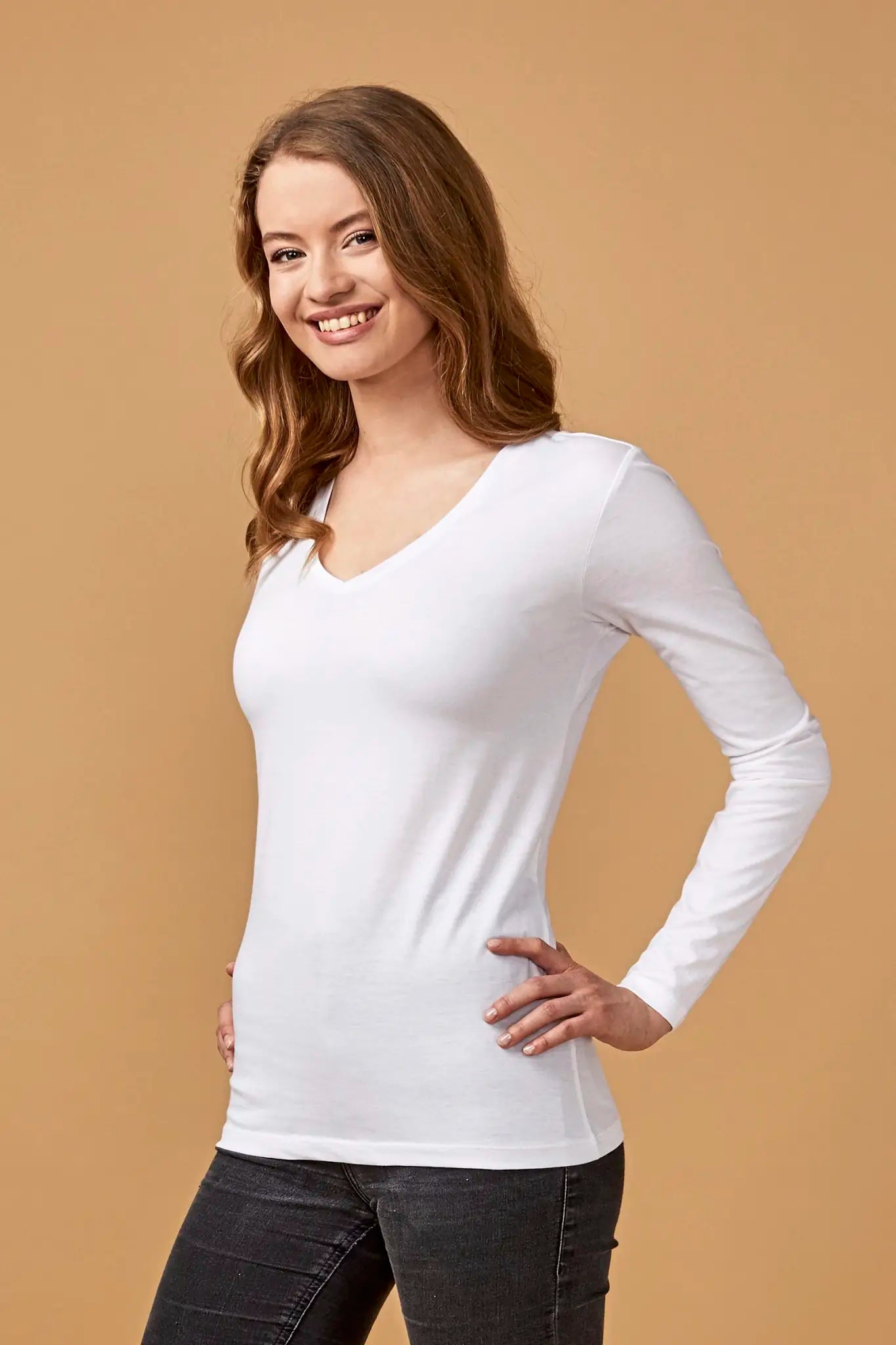 all-groups Women's V Neck T-Shirt Long Sleeve