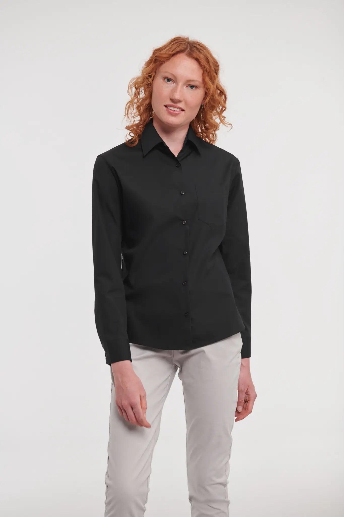 all-groups Women's Long Sleeve Classic Pure Cotton Poplin Shirt